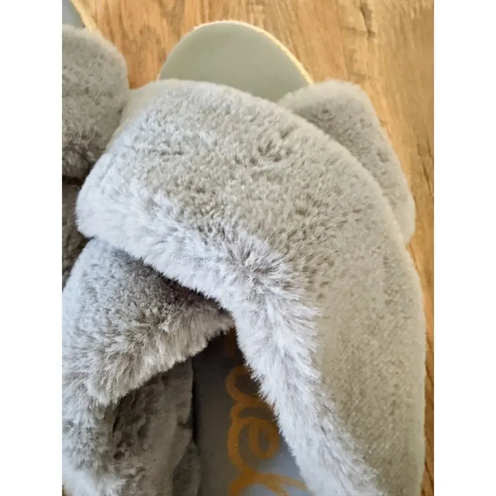 8.5 Espadrille wedge sandals mules | Sam edelman Zia Faux Fur | coastal bohemian